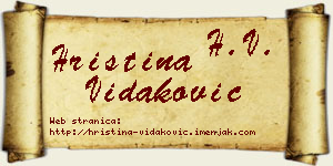 Hristina Vidaković vizit kartica